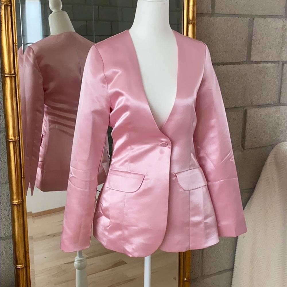 NA-KD Pink Suit Blazer + Pants Set XS